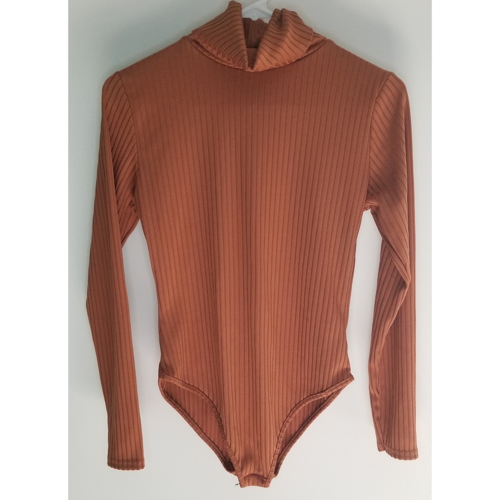Boohoo Ribbed Turtleneck Bodysuit